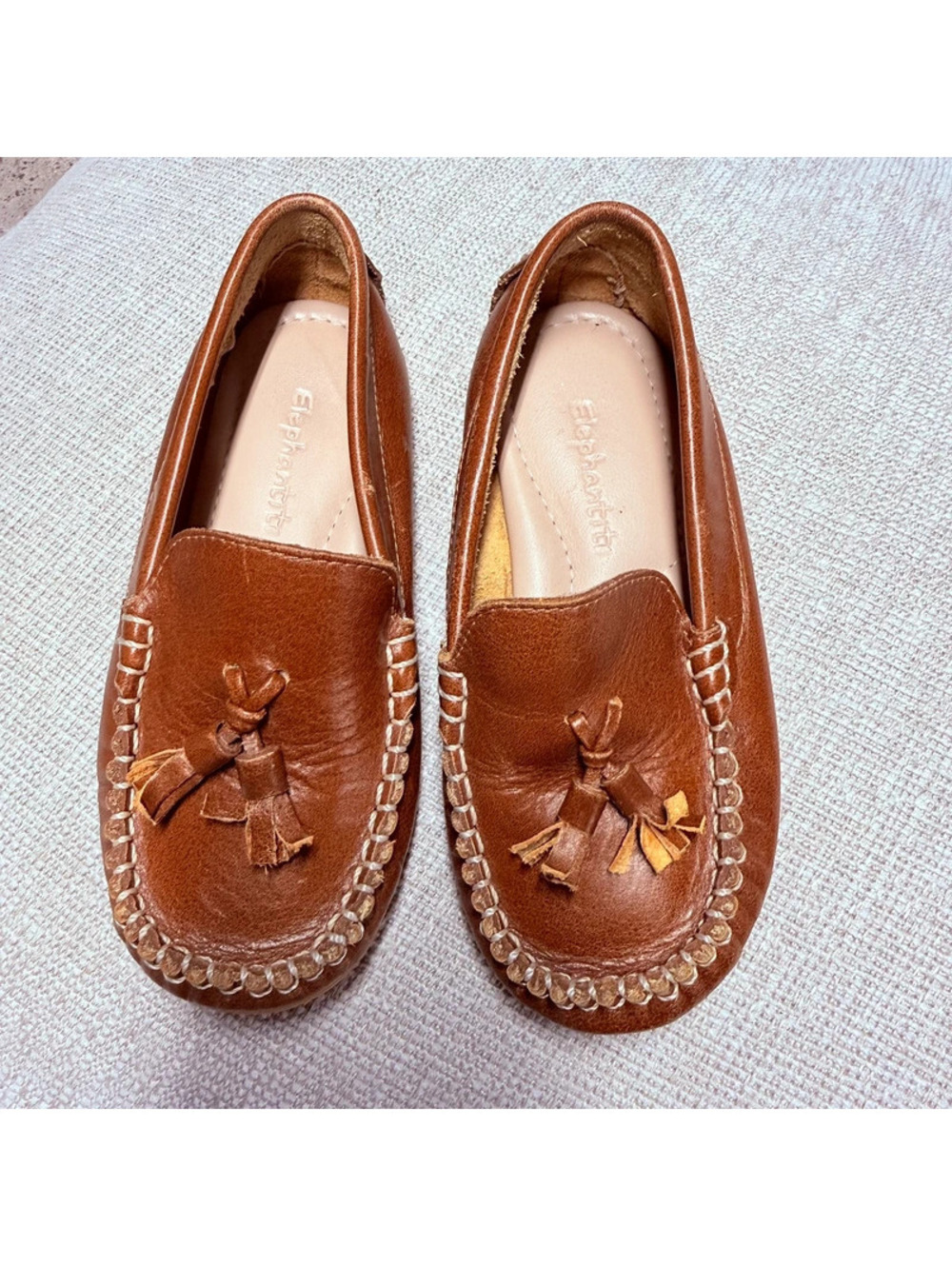Elephantito leather driver loafer cognac